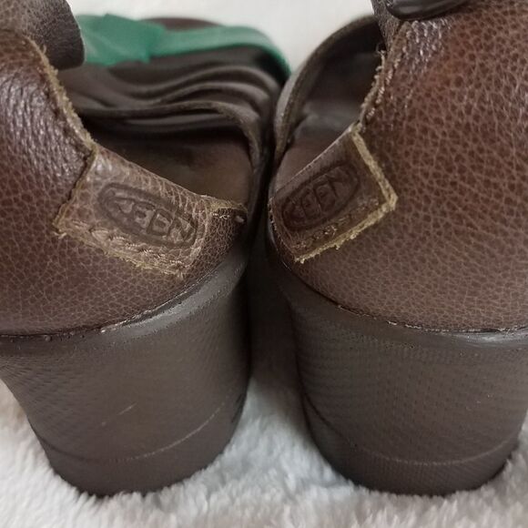 Keen Victoria Strappy Brown Turquoise Wedge Sandals - Picture 7 of 11